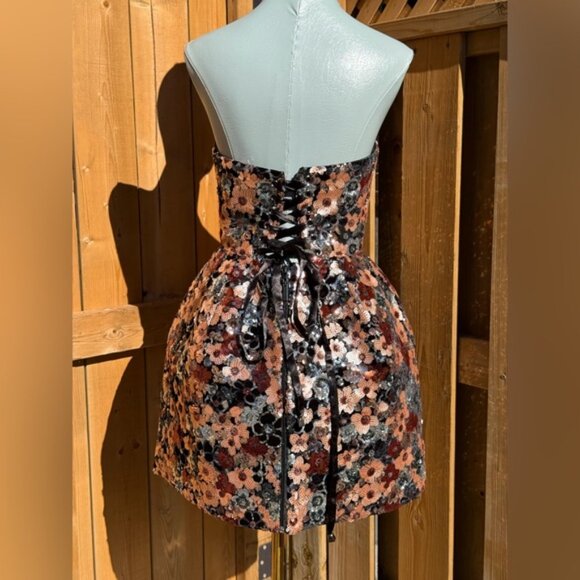 🆕 BRONX & BANCO 🧿 NWOT Maraya Floral Sequin Mini Dress, Pink Multi, Sz S US 4 - Picture 11 of 17
